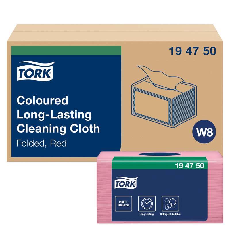 Allround-klud Tork Premium W8 Small Pack rød 194750 8x40stk
