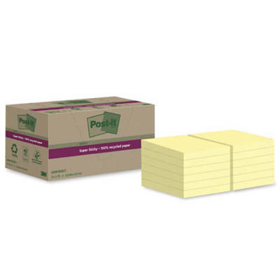 Blok Post-it recycled 48x48mm SS Canary gul 12blk/pk